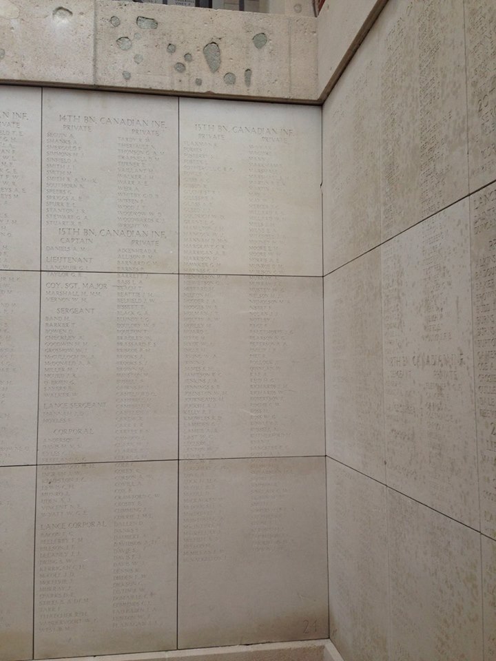 15th Batt. names. Second Battle of Ypres, April 1915 Photo Credit Graham Robertson