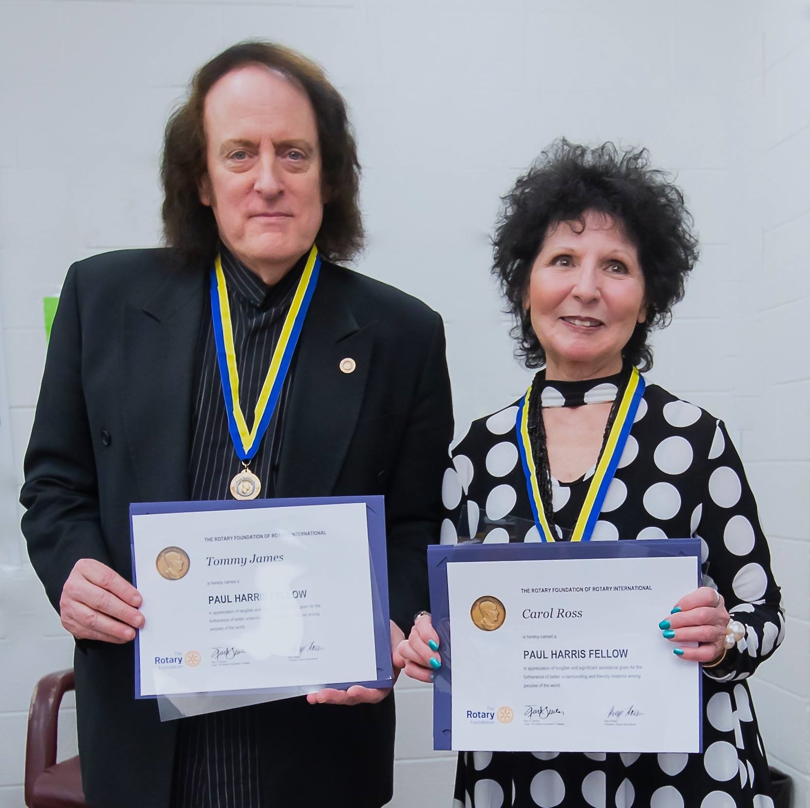 Tommy James & Carol Ross THE PAUL HARRIS FELLOW AWARD